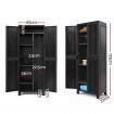 Gardeon 173cm Outdoor Storage Cabinet Box Lockable Cupboard Sheds Garage Adjustable Black