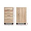 5 Drawer Filing Cabinet Storage Drawers Wood Study Office School File Cupboard