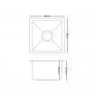 Cefito 36cm x 36cm Stainless Steel Kitchen Sink Under/Top/Flush Mount Silver