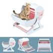 Cat Litter Box Large Kitty Hooded Tray Semi Automatic Toilet Pet Furniture Training Pink