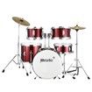 Melodic 5 Piece Drum Kit for Children Kids w/ Kick Pedal Cymbals Stool Drumsticks Red 