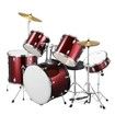 Melodic Full-size 5 Piece Drum Kit with Double Braced Hardware Cymbals Stool Red 