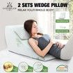 Luxdream 2 Pcs Foam Bed Wedge Pillow and Headrest with Breathable Bamboo Cover