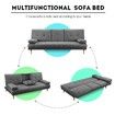 188cm Fabric Sofa Bed Set 3 Seater Lounge Couch Recliner with Cup Holders Dark Grey