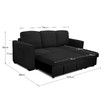 Sofa Bed Lounge Set Futon Couch 3 Seater Storage Chaise Corner Black