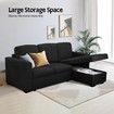 Sofa Bed Lounge Set Futon Couch 3 Seater Storage Chaise Corner Black