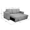 Sofa Bed Lounge Set Futon Couch 3 Seater Storage Chaise Corner Light Grey