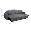 4 Seater Fabric Sofa Bed Corner Lounge Chaise Couch Set with Storage Dark Grey