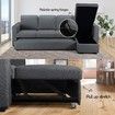 4 Seater Fabric Sofa Bed Corner Lounge Chaise Couch Set with Storage Dark Grey