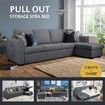 4 Seater Fabric Sofa Bed Corner Lounge Chaise Couch Set with Storage Dark Grey