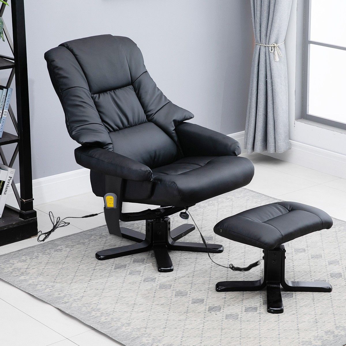 Full Body Massage Recliner Chair 8 Point Heated Office Chair Black
