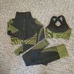 Size L 3 PCS Seamless Women Yoga Sets Female Running Fitness Sport Gym suits Col.Camouflage