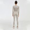 Size S  2 Piece Seamless Leggings Crop Top Set Gym Clothes Yoga Outfits Col.Grey