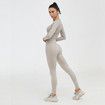 Size S  2 Piece Seamless Leggings Crop Top Set Gym Clothes Yoga Outfits Col.Grey