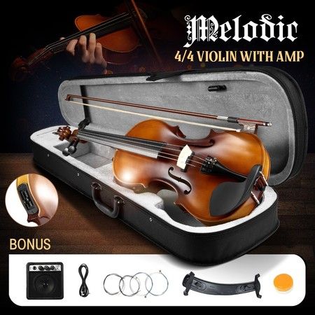 Melodic Full-size 4/4 Electric Violin with Amp