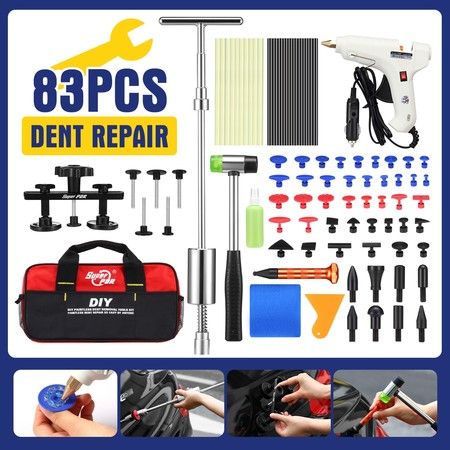 Professional 83 Pieces PDR Paintless Dent Repair Tool Kit Car Dent Removal Puller 
