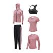 Size M  5PCS Yoga Gym Crop Top Compression Workout Athletic Short Long Sleeve Coat Pants