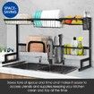 Multifunctional Kitchen Over Sink Dish Drying Rack Stainless Steel Storage Shelf Organiser