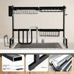 Large Kitchen Dish Rack Over the Sink Dish Drying Rack Stainless Steel with Utensil Holders