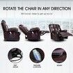 PU Leather Recliner Massage Chair 360-Degree Swivel 8-Point Heating Seat