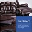 PU Leather Recliner Massage Chair 360-Degree Swivel 8-Point Heating Seat