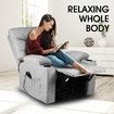 Lift Motor Recliner Massage Chair 8-Point Heating Armchair Wheeled Fabric Sofa Grey