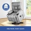 Lift Motor Recliner Massage Chair 8-Point Heating Armchair Wheeled Fabric Sofa Grey