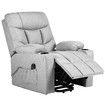 Lift Motor Recliner Massage Chair 8-Point Heating Armchair Wheeled Fabric Sofa Grey