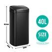 40L Sensor Bin Auto Rubbish Bin Recycle Trash Can Touch-free Kitchen Garbage Bin