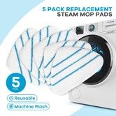 Maxkon 5 Pack Replacement Washable Microfiber Steam Mop Pads for 13-in-1 Steam Mop