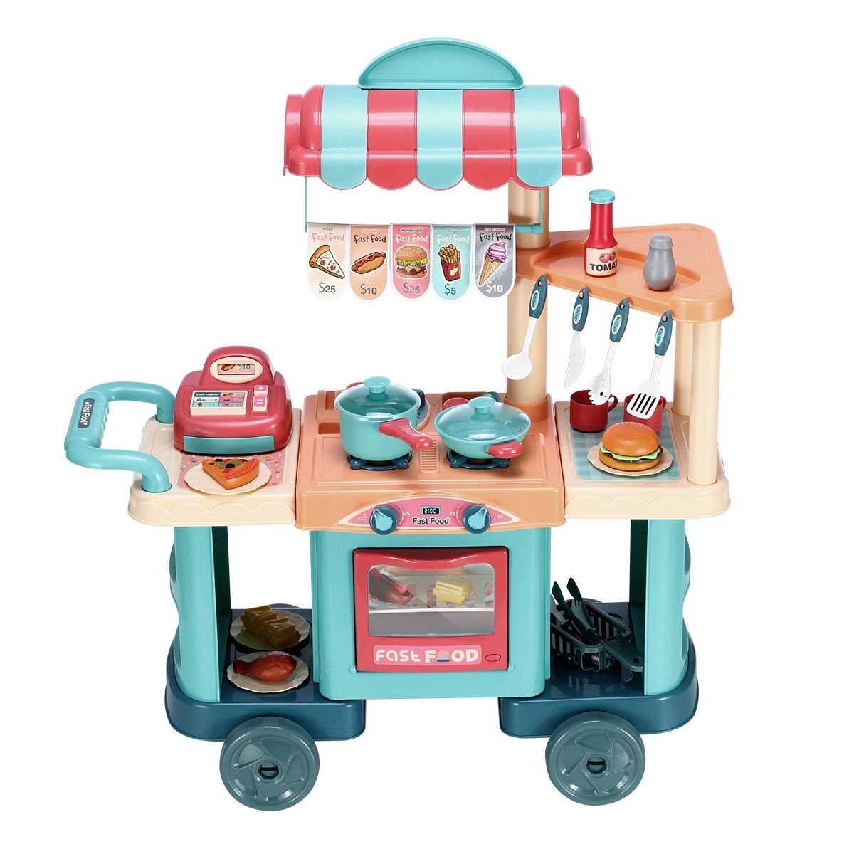 60 Accessories Kid Toy Kitchen Set Children Toddler Pretend Play 