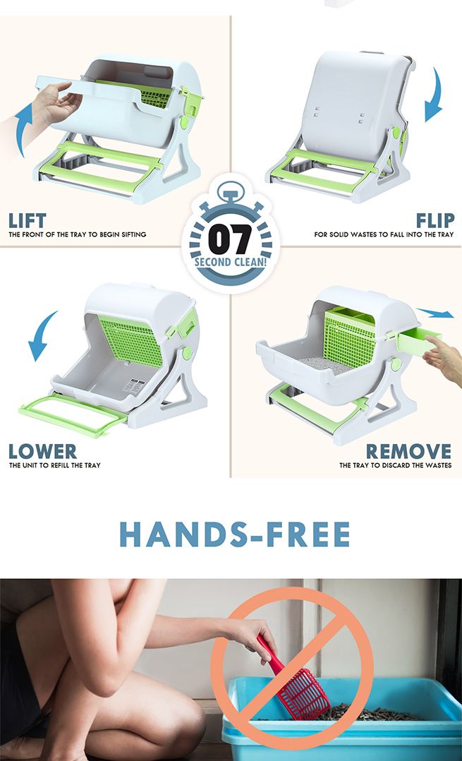 Petscene Cat Litter Box Pet Semi Automatic Cat Toilet Cat Furniture