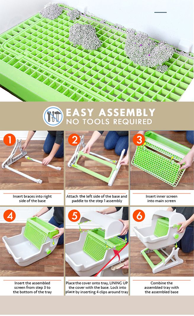 Petscene Cat Litter Box Pet Semi Automatic Cat Toilet Cat Furniture