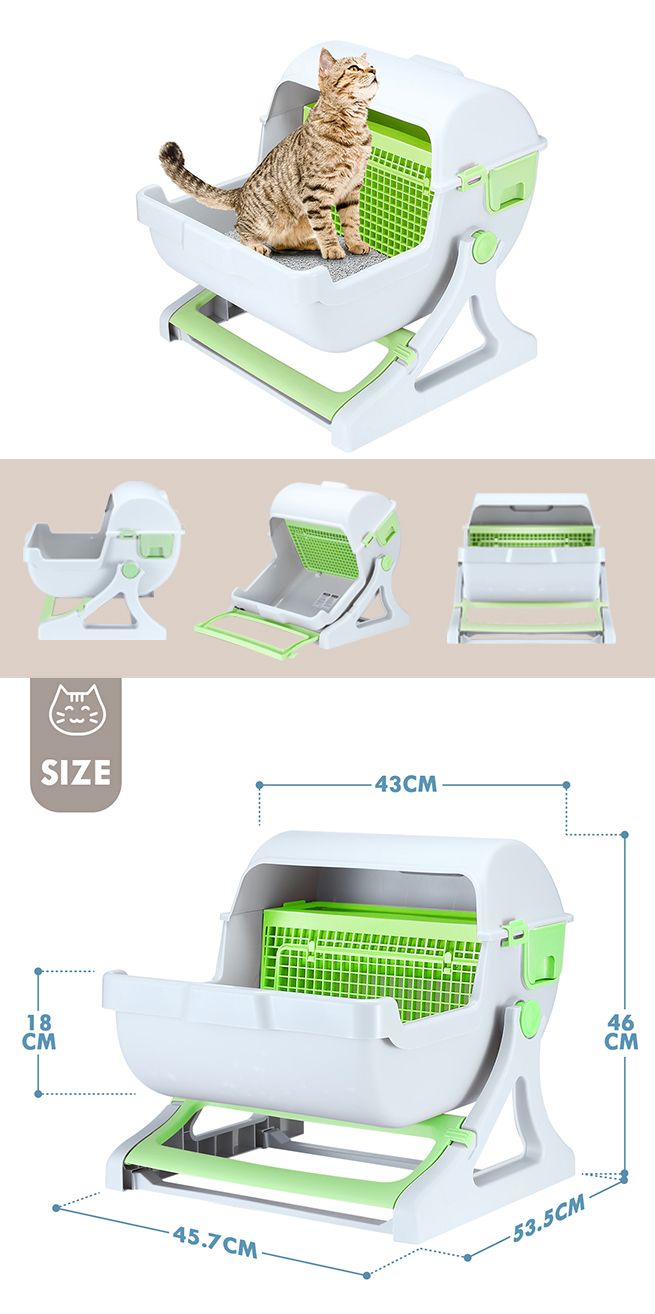 Petscene Cat Litter Box Pet Semi Automatic Cat Toilet Cat Furniture