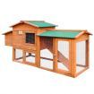 Wooden Chicken Run Coop Rabbit House Bunny Duck Hutch Hen Cage Nesting Box Enclosure Outdoor 2 Stories XL 178cm