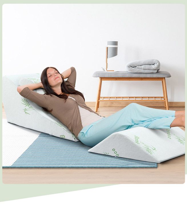 Luxdream 3 Pcs Foam Bed Wedge Pillow Headrest Leg Elevation Pillow