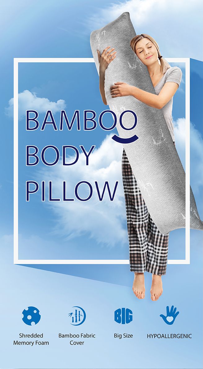 Luxdream Shredded Memory Foam Body Pillow Support Long Pillow with