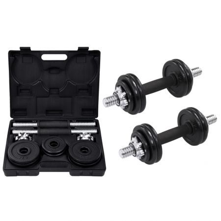 19 Piece Dumbbell Set 15 kg Cast Iron