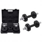 19 Piece Dumbbell Set 15 kg Cast Iron