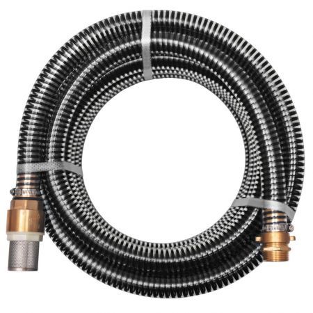 Suction Hose with Brass Connectors 4 m 25 mm Black