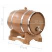 Wine Barrel with Tap Solid Oak Wood 12 L