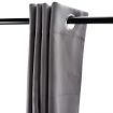 2X Blockout Curtains Thermal Blackout Curtains Eyelet Pure Fabric Pair - Grey