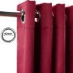 2X Blockout Curtains Thermal Blackout Curtains Eyelet Pure Fabric Pair - Red