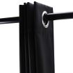 2X Blockout Curtains Blackout Curtains Thermal Eyelet Pure Fabric Pair - Black