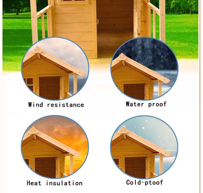 Wooden Cubby House for Kids Children Outdoor Playhouse with Flooring