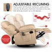 360-Degree Swivel Recliner Rocking Armchair 8-Point Heated Massage Chair Beige