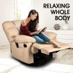 360-Degree Swivel Recliner Rocking Armchair 8-Point Heated Massage Chair Beige