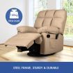 360-Degree Swivel Recliner Rocking Armchair 8-Point Heated Massage Chair Beige