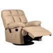 360-Degree Swivel Recliner Rocking Armchair 8-Point Heated Massage Chair Beige