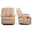 360-Degree Swivel Recliner Rocking Armchair 8-Point Heated Massage Chair Beige